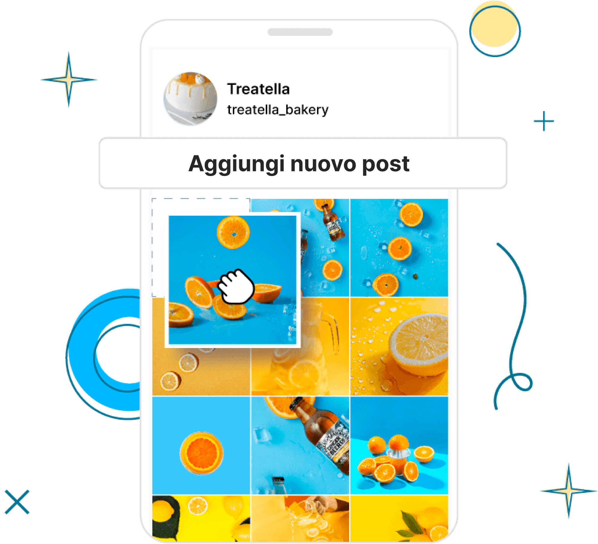 Visual feed planner inside Publer platform